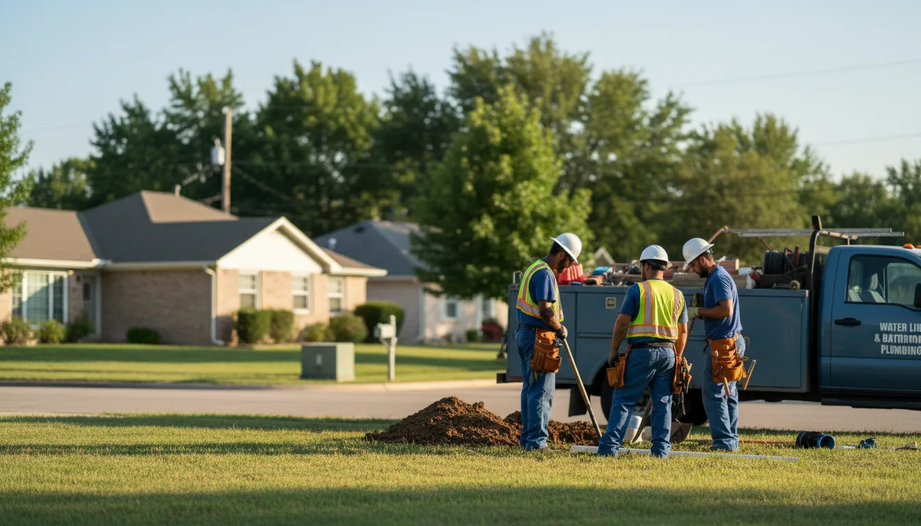 Residential water line and bathroom plumbing service in Arlington, MN